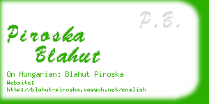 piroska blahut business card